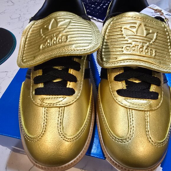 [JH5708] Womens Adidas Samba LT Long Tongue 'Gold Metallic Black Gum' SIZE 7 NEW - Picture 4 of 16